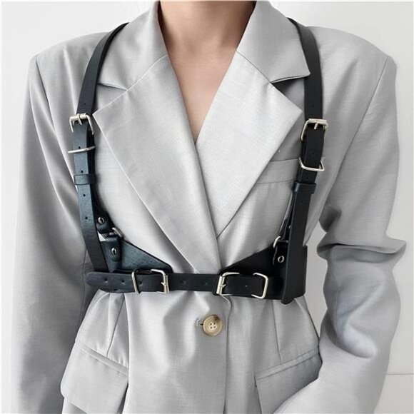 Leather Harness For Women Waist Punk Belt Fashion Body Chain : 26\